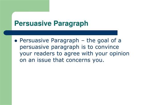 What is persuasive paragraph?