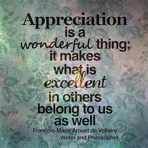 What is positive appreciation?