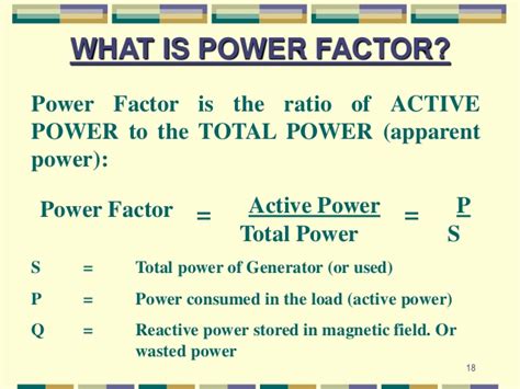 What is power factor in power generation?