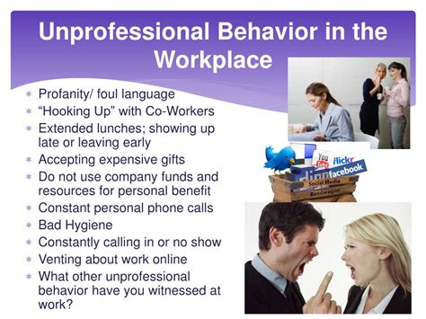 What is professional and unprofessional behavior?