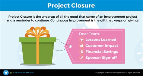 What is project closure in Six Sigma?