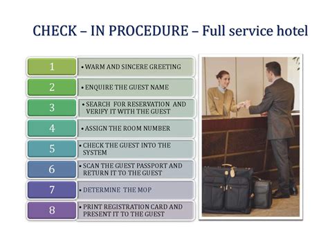 What is receiving procedure in a hotel?