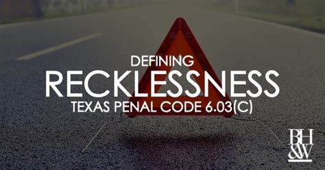 What is reckless in Texas?