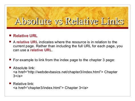 What is relative link?