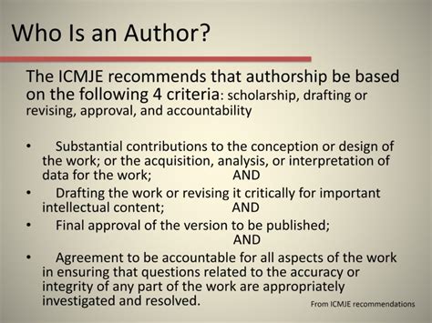 What is required for authorship?