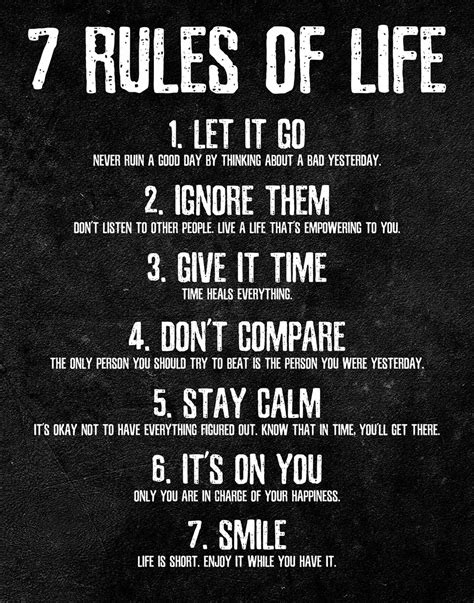 What is rule 2 in life?