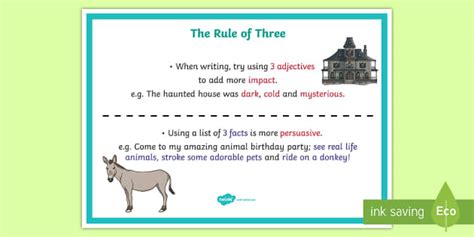 What is rule of 3 English?