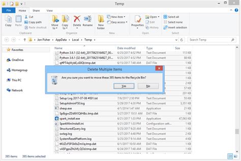 What is safe to delete in temporary files?