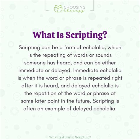 What is scripting autism?