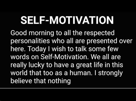 What is self motivation speech?