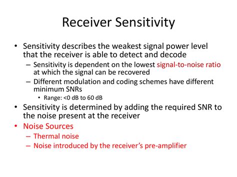 What is sensitivity of a receiver?