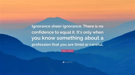 What is sheer ignorance?