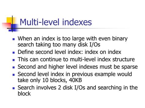 What is single level vs multi level index?