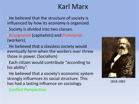 What is social order by Karl Marx?