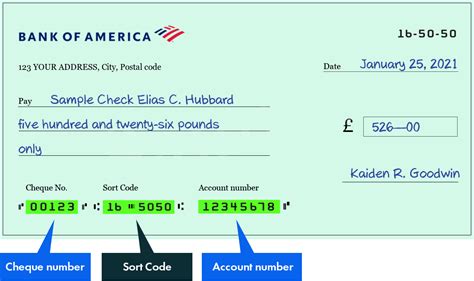 What is sort code for bank of America?