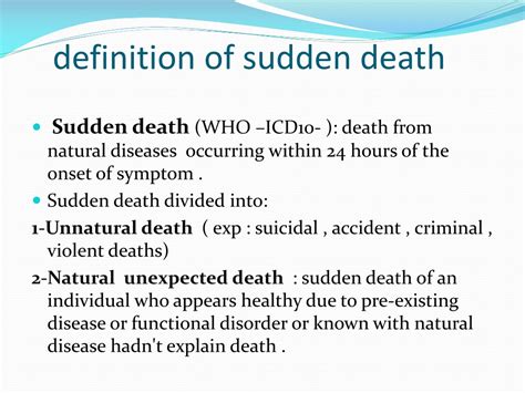 What is sudden natural death?