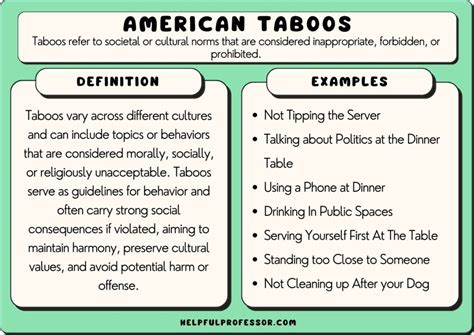 What is taboo in USA?