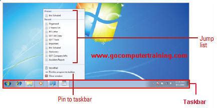 What is taskbar in Windows 7?