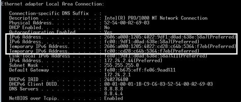 What is temporary IPv6 address in ipconfig?