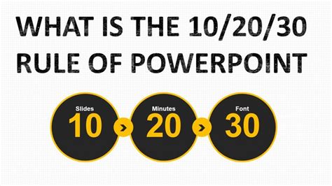 What is the 10 20 30 rule of PowerPoint presentations?