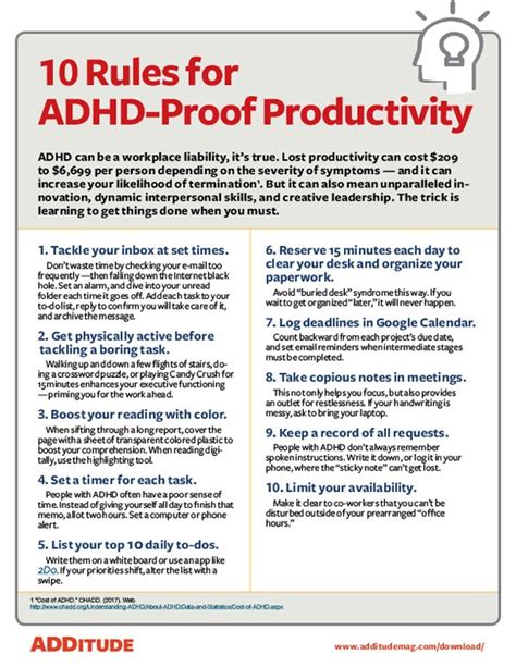 What is the 10 minute rule for ADHD?