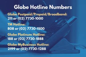 What is the 24 7 hotline for Globe?