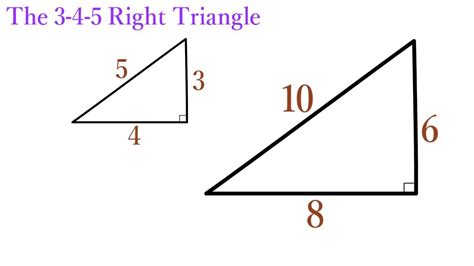 What is the 3 4 5 rule for a right angle triangle?