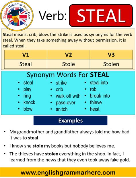 What is the 3 form of steal?