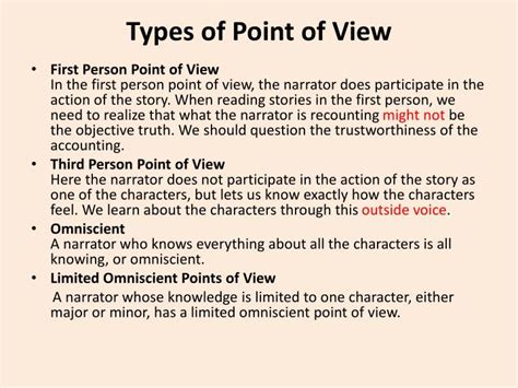 What is the 3 type of POV?