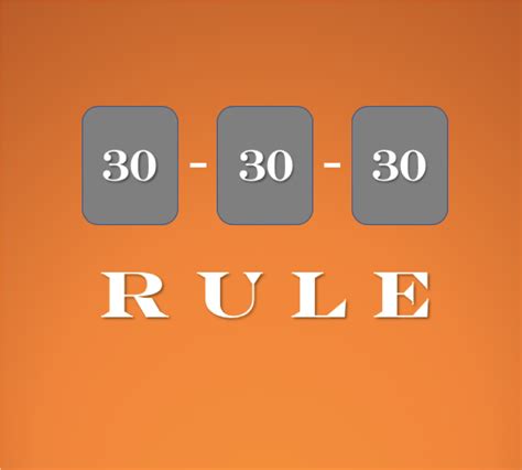 What is the 30 30 30 rule?