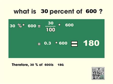 What is the 30 percentage of 600?