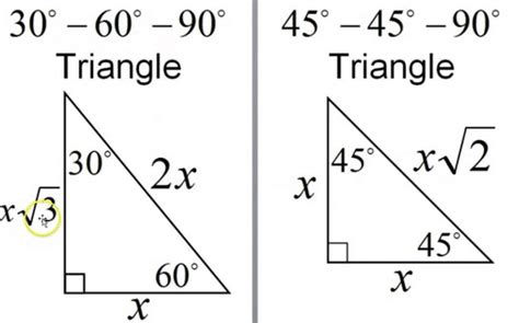 What is the 30-60-90 triangle rule?