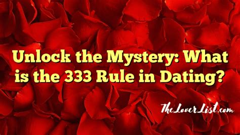 What is the 333 rule dating?