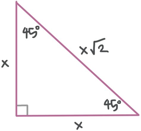 What is the 45-45-90 triangle rule?