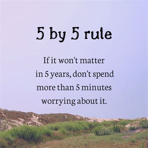 What is the 5 5 5 rule life?