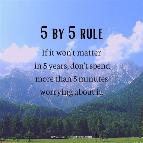 What is the 5 by 5 rule in life?