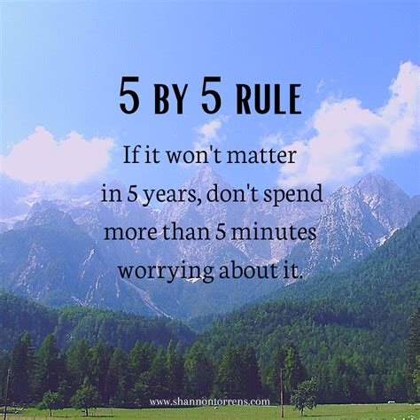 What is the 5 by 5 rule of life?