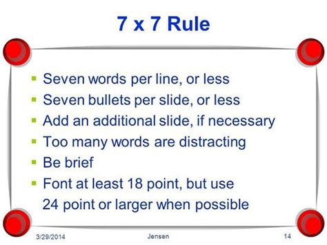 What is the 7x7 rule in speech?