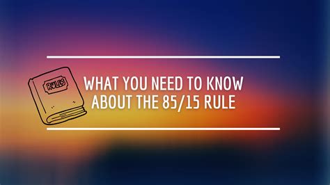 What is the 85 15 rule in relationships?