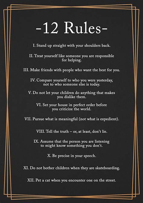 What is the 9th rule of the 12 Rules for Life?