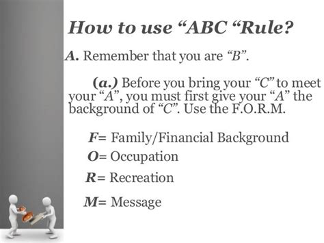 What is the ABC rule of dating?