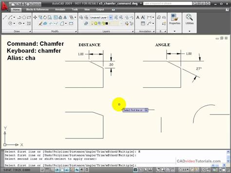 What is the Chamfer command in AutoCAD?