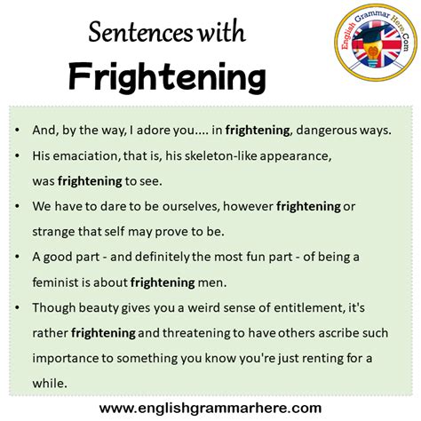 What is the English sentence of frightening?