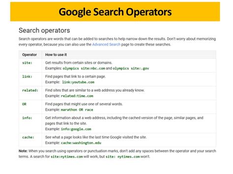 What is the Google search operator that lists pages that link to a specific website?