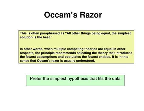 What is the Occam's theorem?