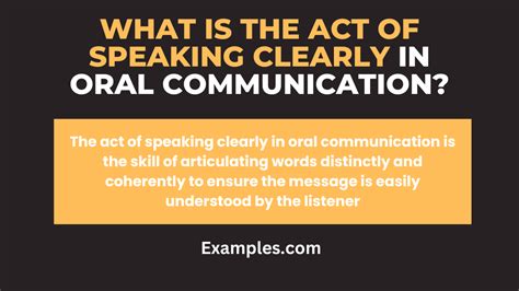 What is the act of speaking clearly?