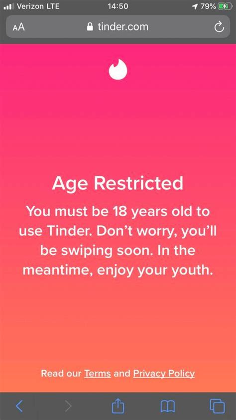 What is the age cut off for Tinder?