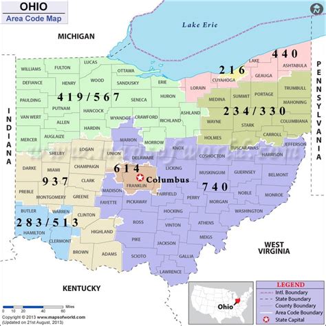 What is the area code for Ohio?