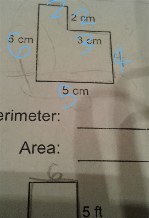 What is the area of 2cm 3cm?