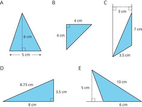 What is the area of 6cm and 8cm in a triangle?